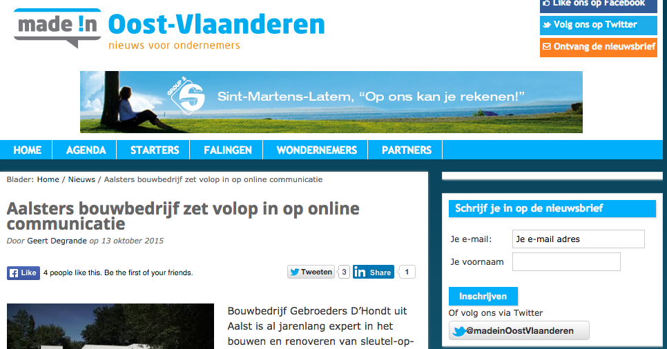Aalsters bouwbedrijf zet volop in op online communicatie